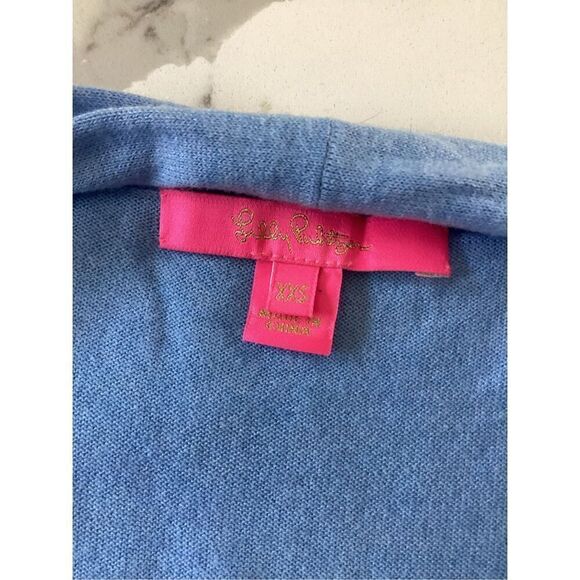 Lilly Pulitzer Womens Danique Cardigan Sweater Wrap Sz XXS Heather Blue - Picture 5 of 8